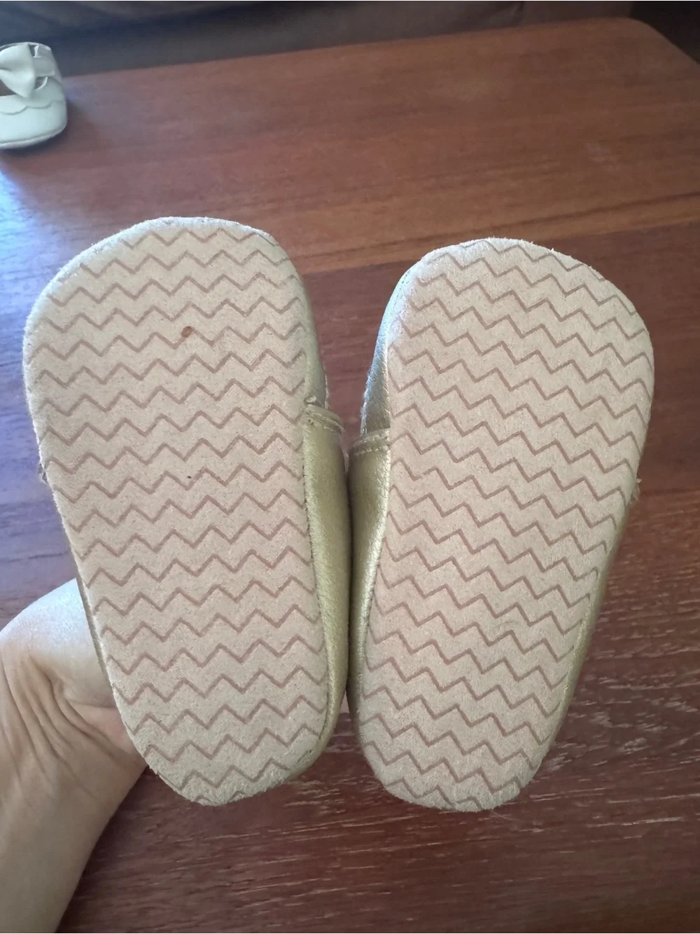 Source Unknown Gold Kids Moccasin Shoes